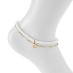 2 Row Shell Shape Charm Anklet